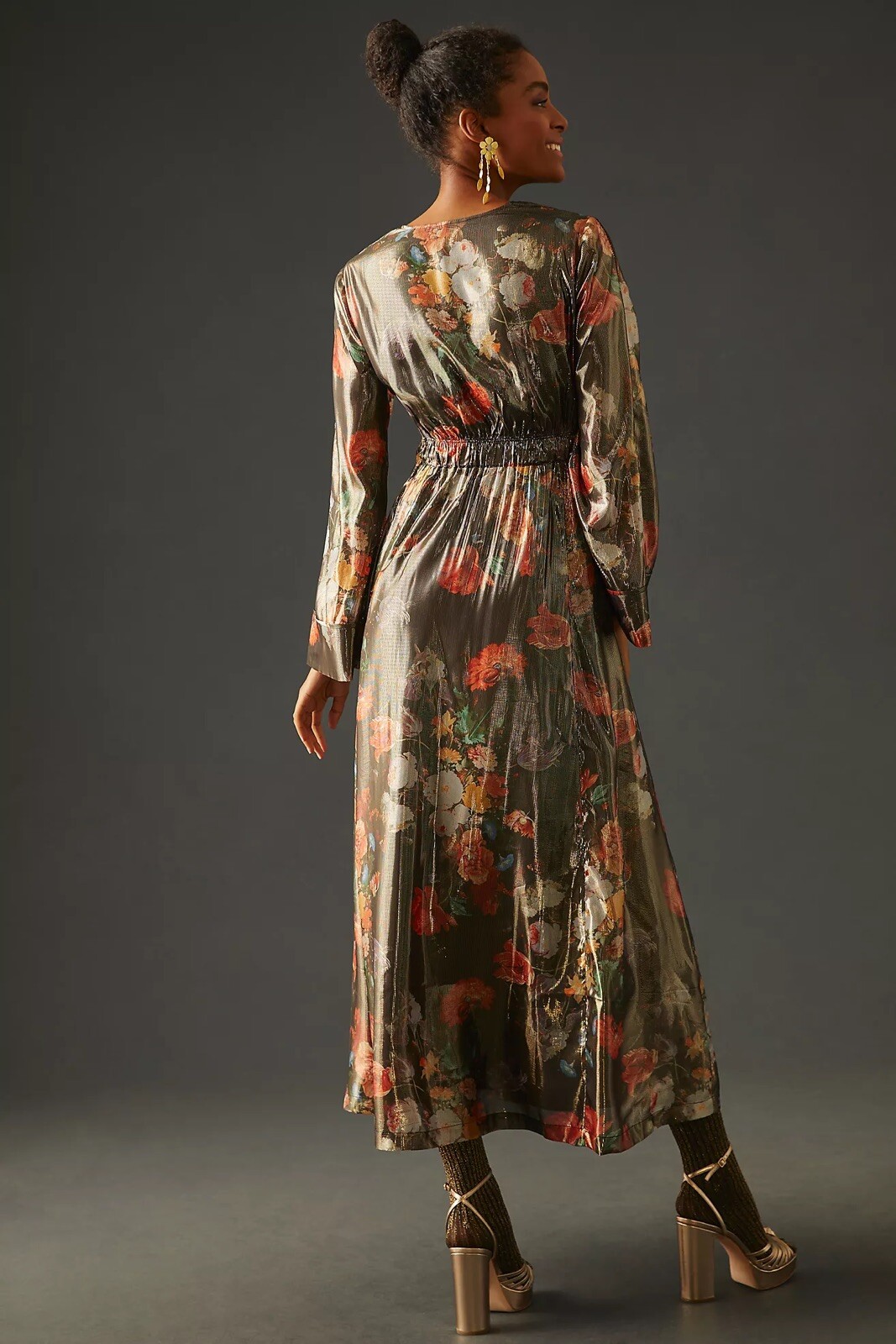 New 248 Anthropologie Caballero Deep VNeck Maxi Dress Size M Long