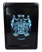 St Petersburg Russia Serving Tray Black Metal Blue Crested Tray 