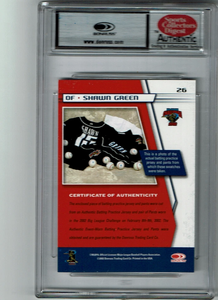 2002 Big League Challenge Materials #26 Shawn Green Dual Worn Jersey & Pants - Image 2 of 2