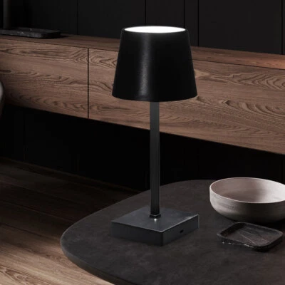 Tischleuchte Nachttischlampe Beistellleuchte LED Touch dimmbar Akku USB schwarz - Bild 1 von 4