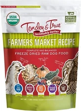 10 Bags Tender & True Pet Nutrition Farmer Market Recipe Freeze Dry Raw Dog Food