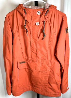Columbia Women's Medium Orange Half-Zip Hooded Pullover Nylon