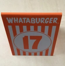 Whataburger Table Tent Number 17 Famous Burgers Chain Orange And White