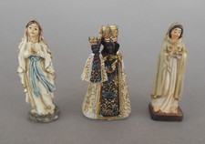 Lourdes Madonna, schw. Madonna, Maria Rosa Mystica 4cm, 3 Stück Klosterarbeit