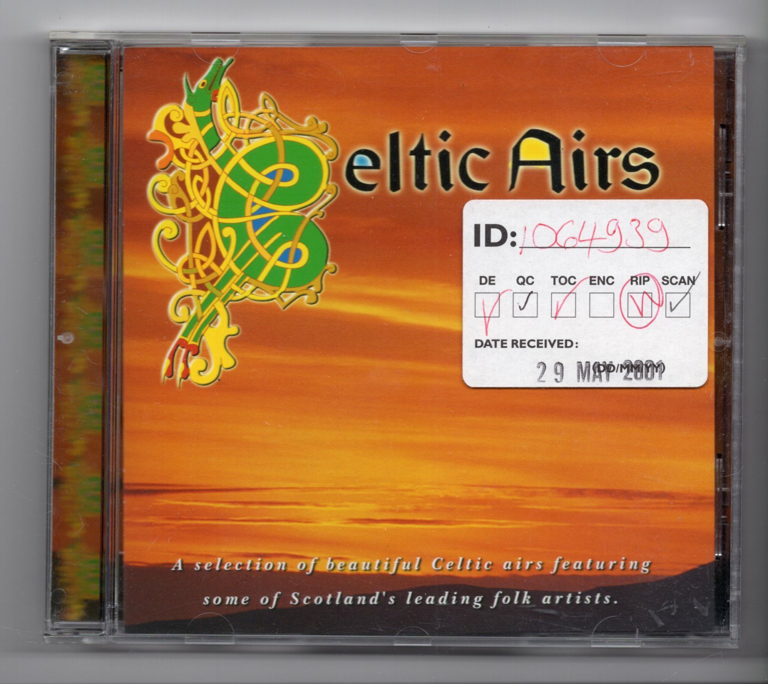 (JG980) Celtic Airs, 14 tracks various artists - 2001 CD