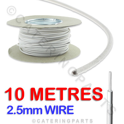 10 METER x 2,5mm HITZEBESTÄNDIG HOCHTEMPERATUR GLASFASERKABEL DRAHT 10m
