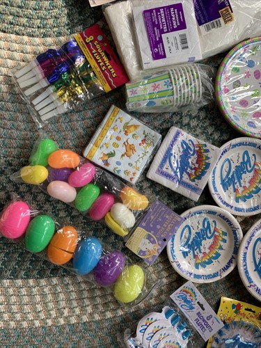 Birthday Party Supplies cups plates napkins balls eggs flute candles table cover - 第 4/5 張圖片