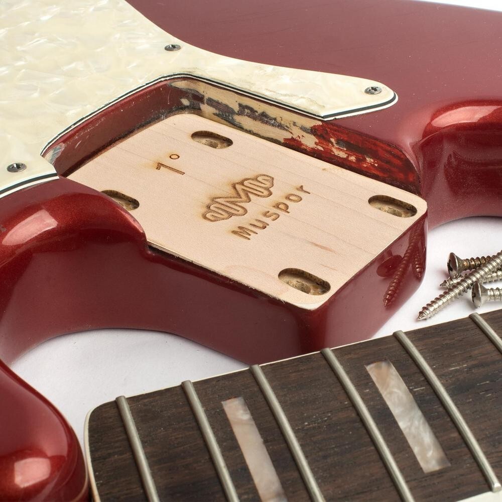 3 Pcs Electric Guitar Neck Shims Maple Plate 0.25 0.5 1 Degree Muspor