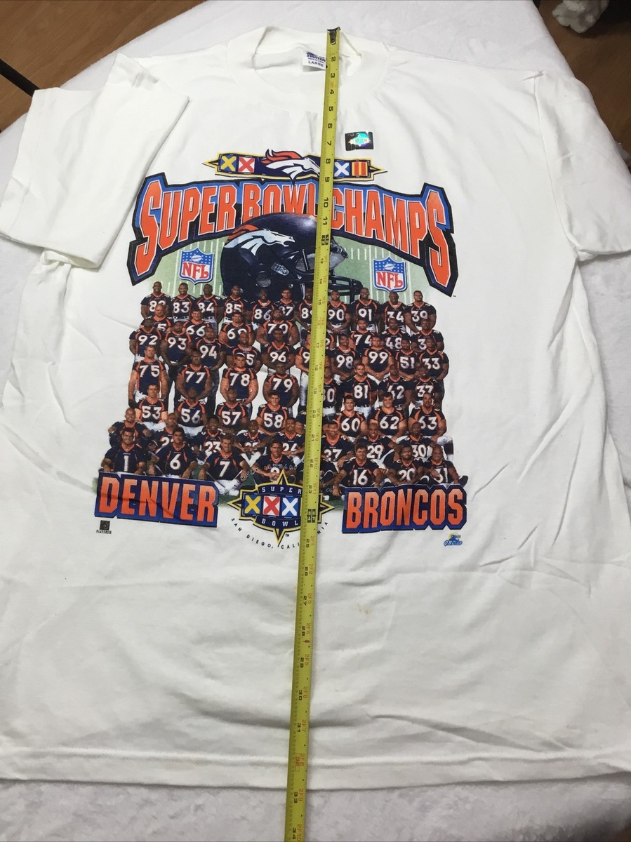 XXXII NFL Super Bowl Champions Denver Broncos Team T-Shirt Size L