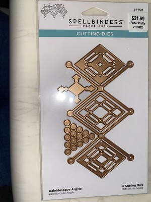 Spellbinders Kaleidoscope Argyle Metal Die 6 pc set ,# S4-1028 New
