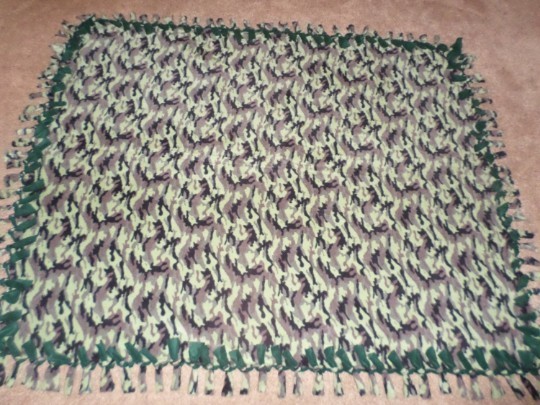 Camo Handmade Fleece Tie Blanket