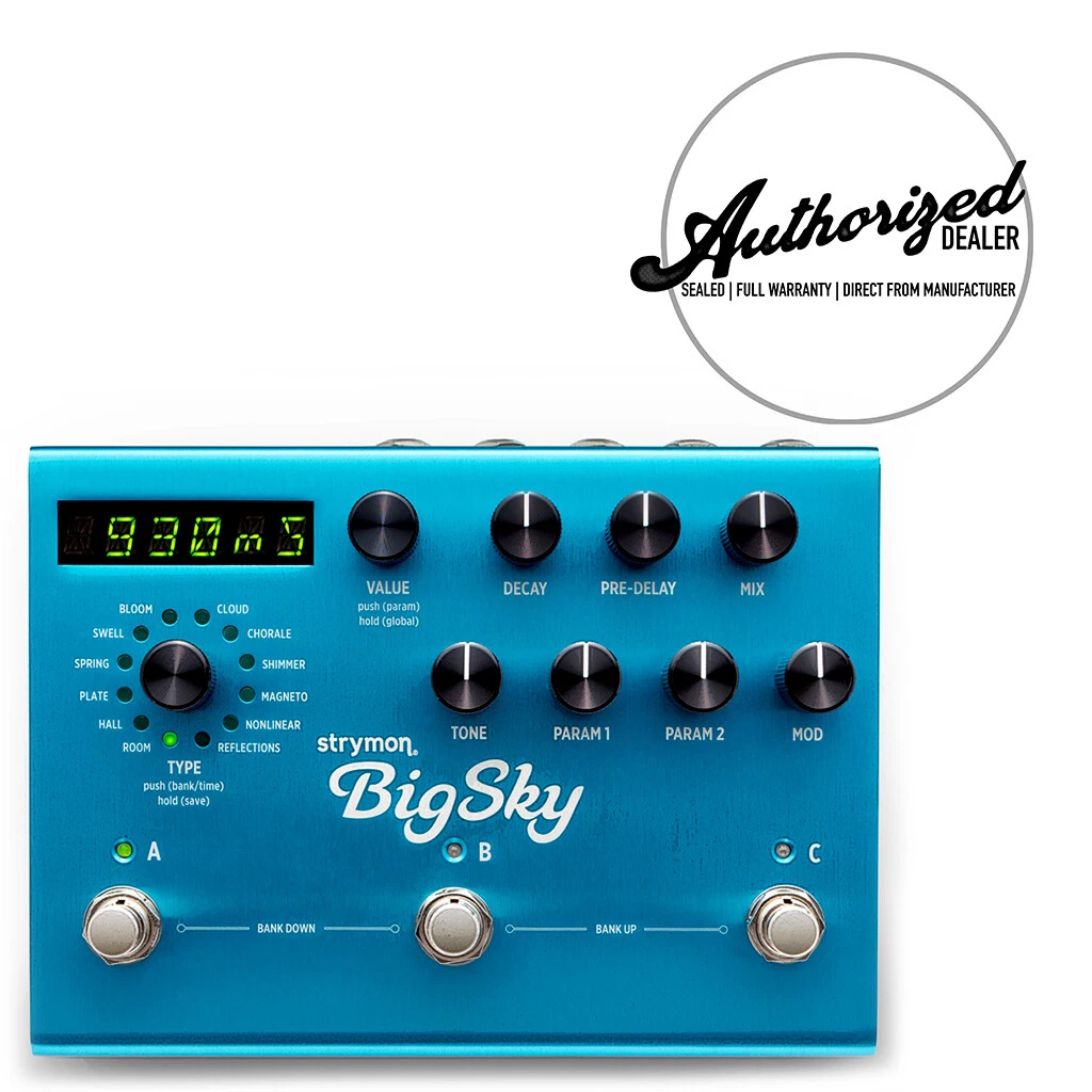 Strymon BigSky Reverberator Ambient Reverb Guitar Effects Pedal
