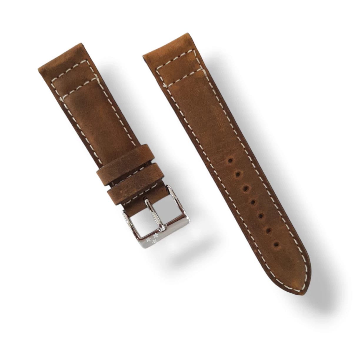 Original Watch Strap PERSEO Brown Leather Watch AVIATORE E BARACCA Lug 22 MM
