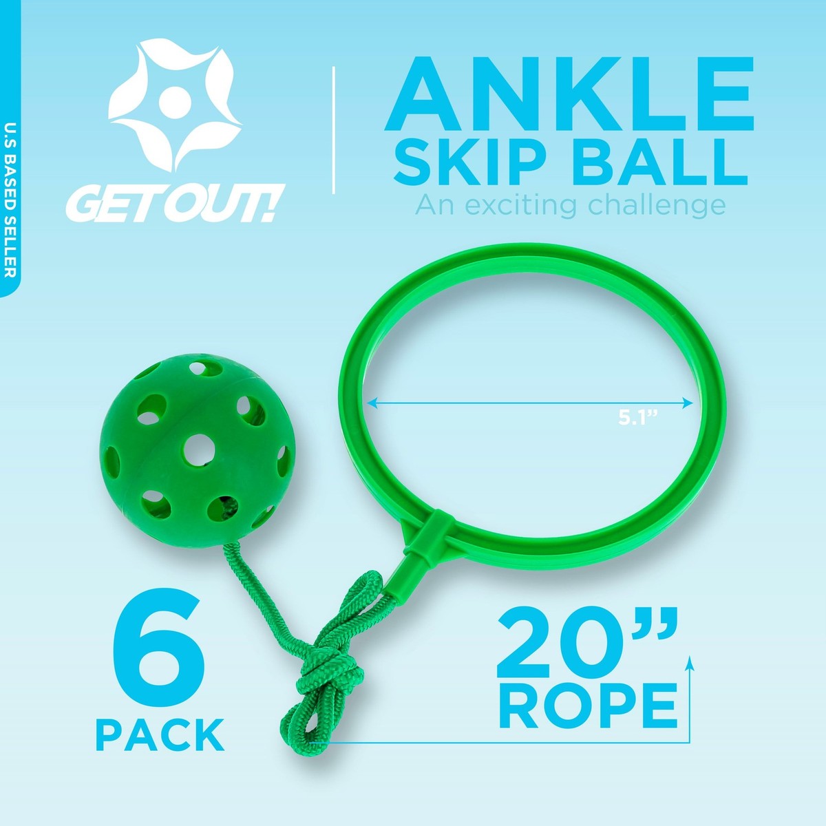 Get Out! Jump Leg Swing Ball Toy Set in Assorted Colors Ankle