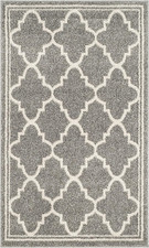Amherst Collection Accent Rug - 2'6" X 4', Dark Grey & Beige, Moroccan Trellis D