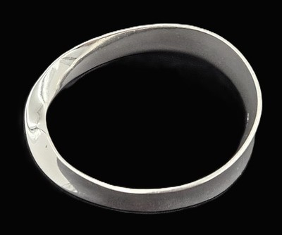 Rare Los Ballesteros Taxco Sterling HEFTY Modernist Mobius Bracelet 1950/60s