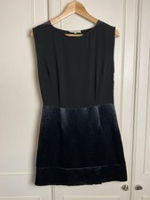 SANDRO Paris Sleeveless Dress Size 2 UK 8 10 Black Satin Short Party Event