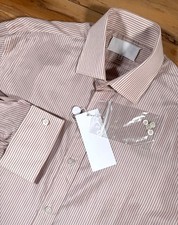 NWT Maison Margiela Red Striped Sheer Acetate Blank Label French Cuff Shirt 42
