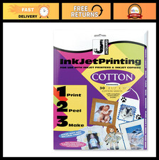 Inkjet Printable Cotton Fabric Sheets, 8.5x11", 30 Pack - DIY Crafting Material