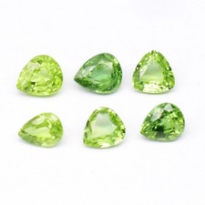 💎 6p Lot 1.55ct Trillion & Pear Natural Green Sapphire - Heated, Tanzania Gems