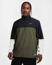 Nike Golf Club Dri-FIT 1/2-Zip Men's Jacket Black Khaki Bone Size L FQ1155-010