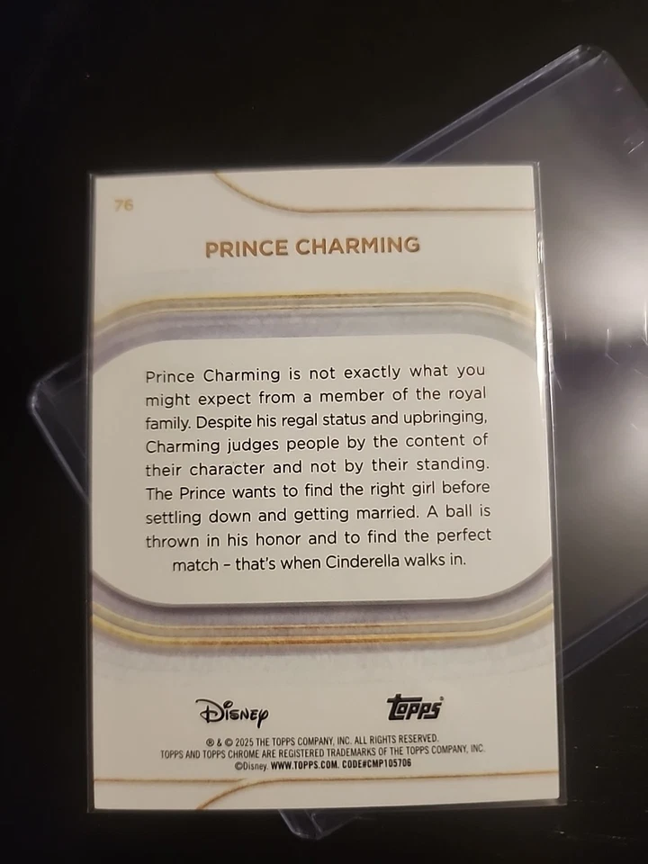Prince Charming, 2025 Topps Chrome, Yellow Mini Diamond - Image 2 of 2