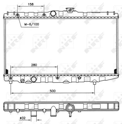 Kühler, Motorkühlung Kühlrippen gelötet 507581 NRF für TOYOTA COROLLA CARINA V
