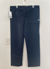 Black Scrub pants, Fundamentals by White Swan Unisex Drawstring, Size Small