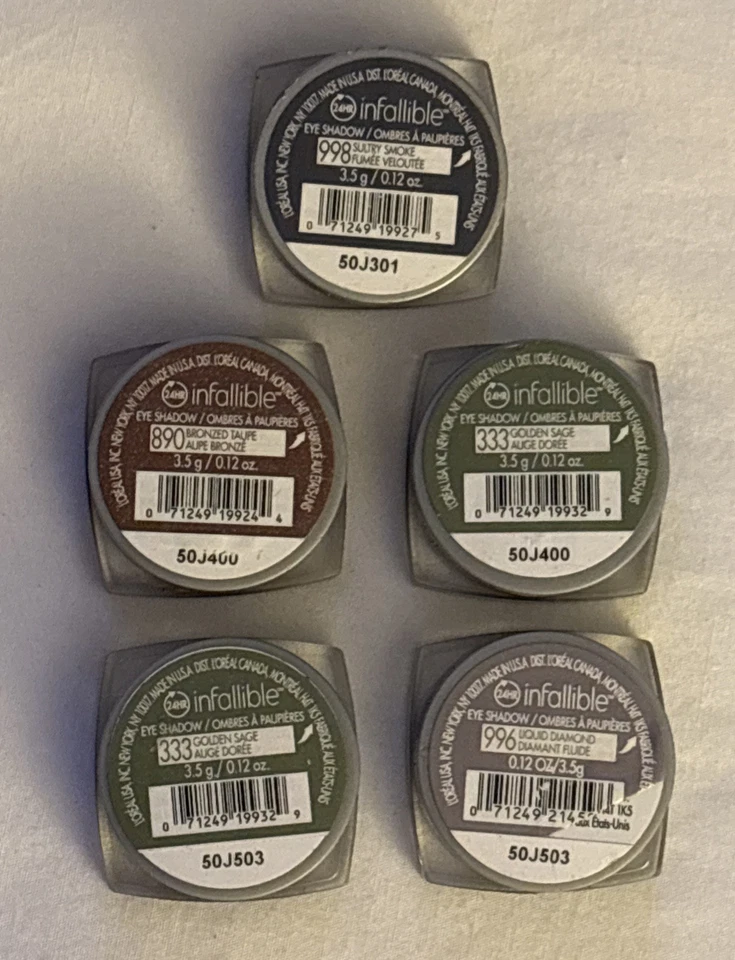 Lot Of 5 L'Oreal Infallible 24HR Eye Shadow Mix Discontinued Colors HTF - Image 3 of 4