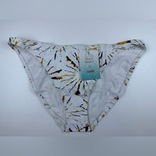 NWT Andie Swim x Demi Moore The Tropez Bikini Bottom White Fireworks Size Medium