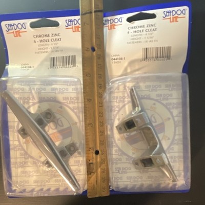 044104-1 SEADOG CHROME ZINK 4  Cleat 2 Each In Bundle NIB
