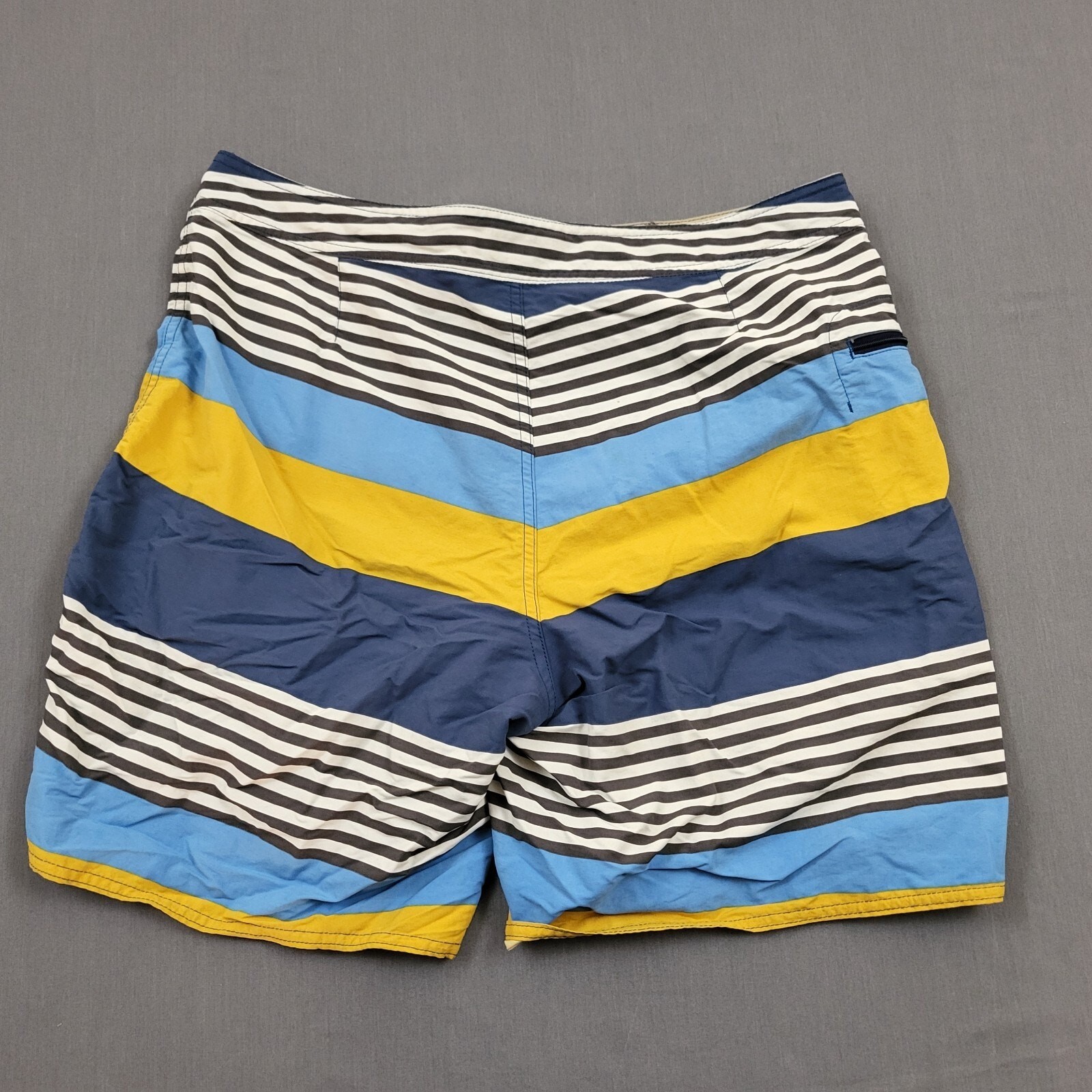 Patagonia Shorts Mens 36 Mid Rise Swim Trunks 8" Inseam Pull On Striped Blue thumbnail 14