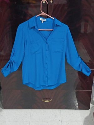 Express Women's Blue Portofino Blouse Size S/P