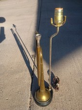 VINTAGE TRENCH ART BUGLE WITH MOUTHPIECE LAMP US REGULATION PIONEER BUGLE