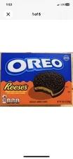 NEW OREO REESE'S PEANUT BUTTERY CREME CHOCOLATE SANDWICH COOKIES 10.81 OZ (306)g