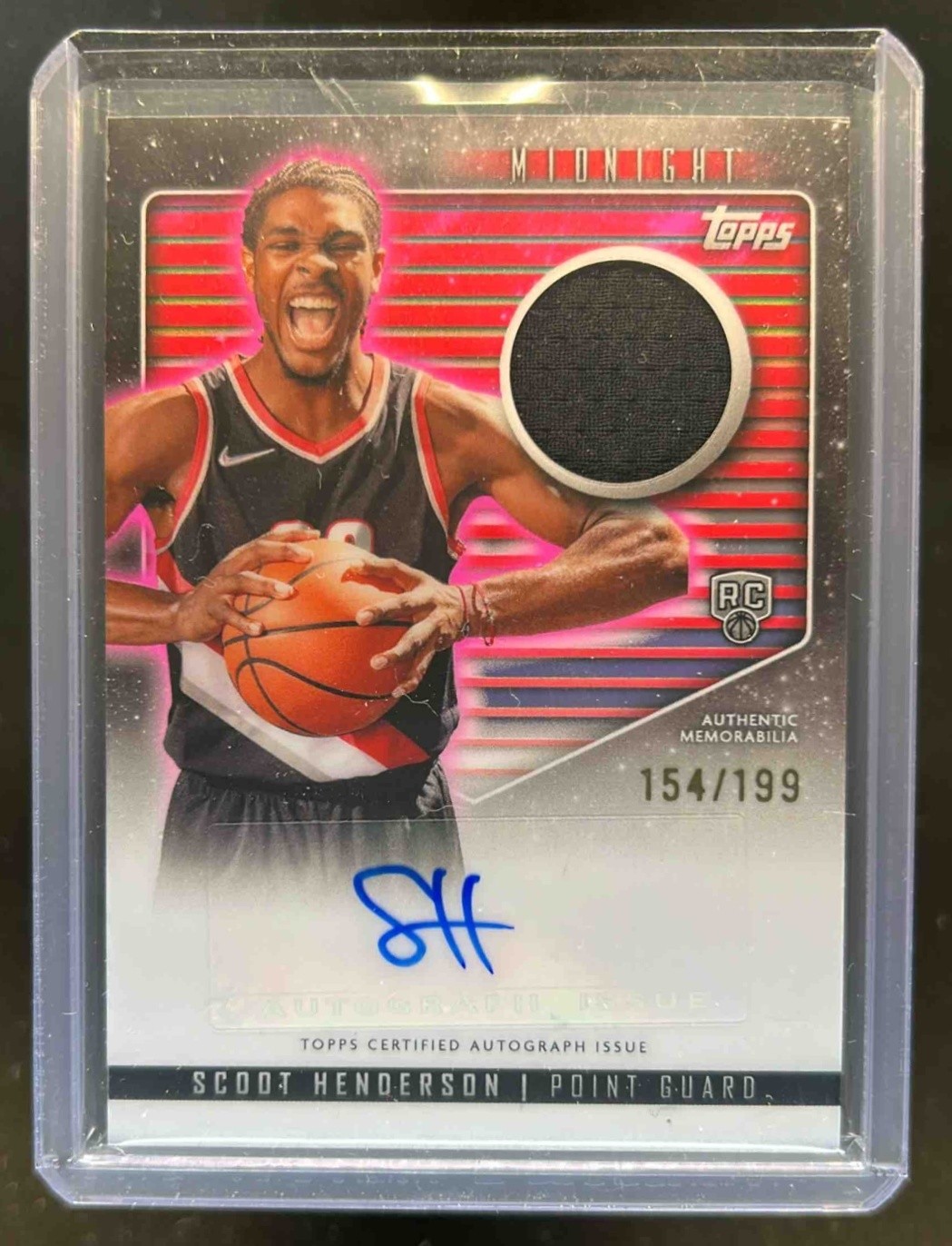 2023-24 Topps Midnight Scoot Henderson Rookie Jersey Auto RC Twilight #154/199