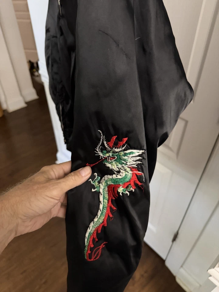 Vintage US Navy Military Korea Souvenir Tour  Embroidered Jacket Size 24 x 22 - Image 2 of 4