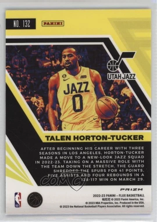 2022-23 Panini Flux Red Cracked Ice Prizm Talen Horton-Tucker #132 - Image 2 of 3