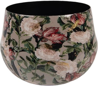 Clayre & Eef 66395 Blumentopf Ø 13x10 cm Grau Rosa