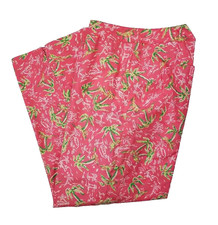 VTG Lilly Pulitzer Cropped Pants Pink White Green Palm Trees Women's Size 4