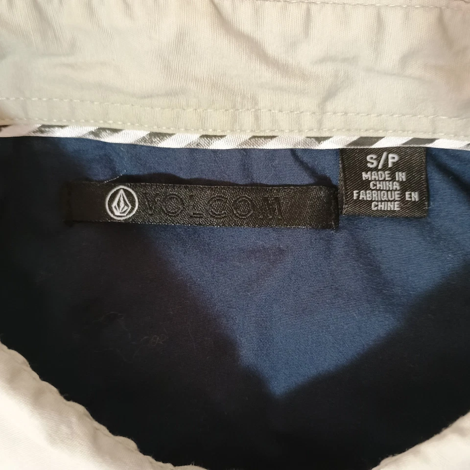 Volcom Men's Small Business Button Shirt Long Sleeve Pocket Olive Stretch Cotton - Image 4 of 4