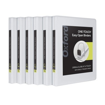 Oxford 3 Ring Binders 0.5 Inch One-Touch Easy Open D Rings Durable Binders For