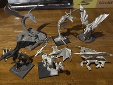 Dragons - Ral Partha  Metal Miniatures D D  Figures Vintage 6 Lot RPG FASA 