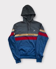 Vintage Nike Hoodie Sweatshirt Adult M Blue Pullover Henley Colorblock 80s