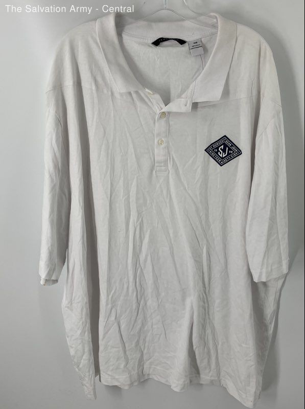 Sean John Mens White Cotton Short Sleeve Collared Golf Polo Shirt Size 4XB