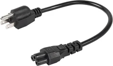 CEERXIAN 3 Prong AC Short Power Cord, 1Ft Nema 5-15P Male to IEC 320 C5 Female L