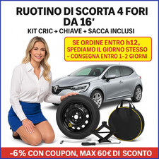 Spare Tire 16 4Holes For Renault Clio With Jack + Key Bag dot25