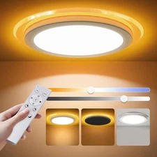 14.2Inch Flush Mount LED Ceiling Light with Nightlight, 28W 2800LM Remote Contro
