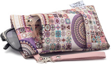 Double Glasses Case Soft Eyeglass Case For Women Men Squeeze Top Sunglasses Case