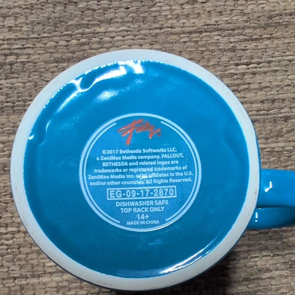 2017 Fallout Blue Vault Girl Welcome Home mug - Display only never used - Image 4 of 4